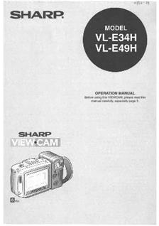 Sharp VL E 34 H manual. Camera Instructions.